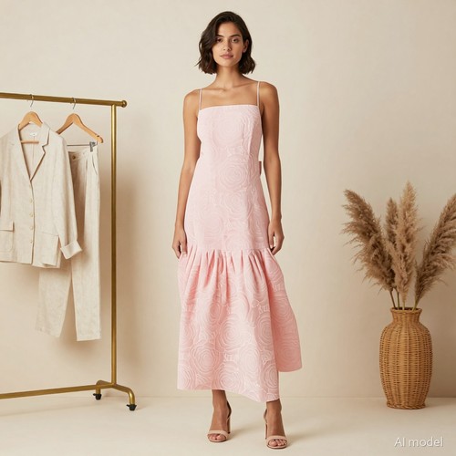 Jacquard dress midi sisters - jacquard,